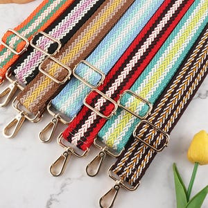 3,8 cm bunte gewebte Riemen, Geldbörse Riemen, verstellbare Crossbody Taschengurte, austauschbare Schultergurte, Handtasche Starp, Kameragurt