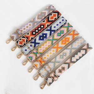 3.8cm Colourful Cotton Canvas Crossbody Bag Strap, Purse Bag Replacement Strap, Shoulder Purse Strap, Adjustable Strap