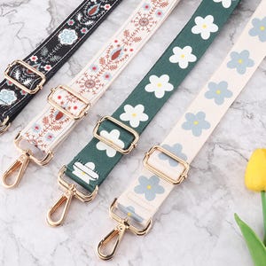 3,8 cm Boho Floral Strap, Geldbörse Gurte, Verstellbare Crossbody Taschengurte, Austauschbare Schultergurte, Handtasche Starp, Blumengurte