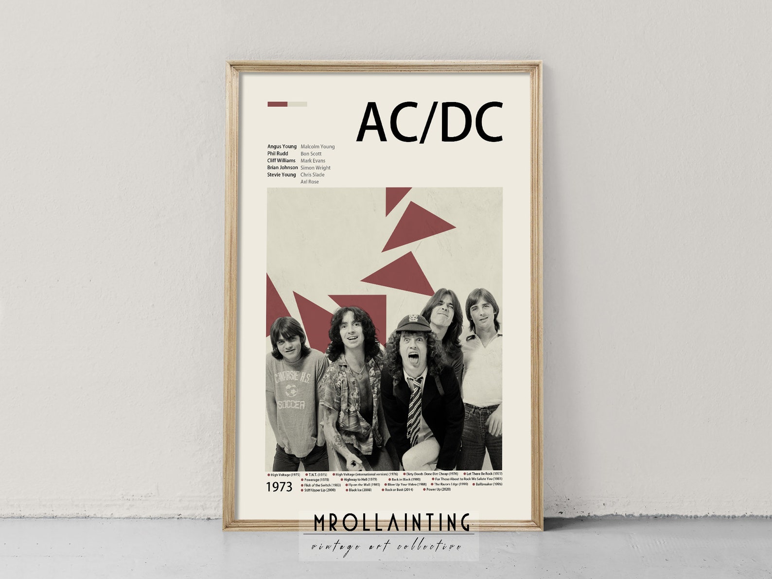 AC/DC 1973 | Music Band Poster | Rero-modern Wall Art Print | Music ...