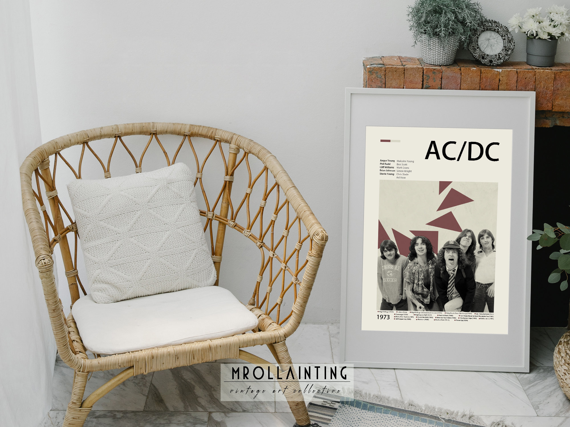 AC/DC 1973 | Musik Band Poster | Rero-moderne Wand Kunst Print | Musik ...