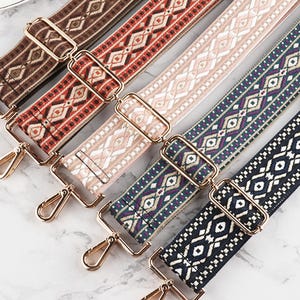 5 cm retro axelrem, broderade handväskeremmar, justerbara axelremmar, utbytbara remmar, geometrisk stjärna, premiumgåvor
