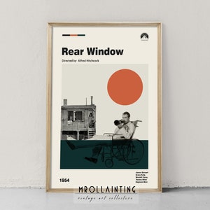 Rear Window Film Poster | Rero-modern Wall Art Print | Movie Midcentury Wall Decor | Vintage Poster Home Decor