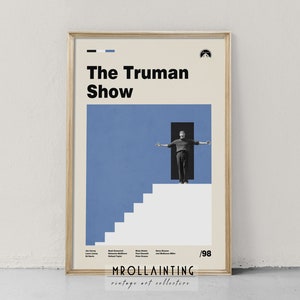The Truman Show Poster - Minimalist Film Art Prints - Retro Film Poster - Vintage inspiriert - Midcentury Kunst Bild - Wand Dekor Geschenke