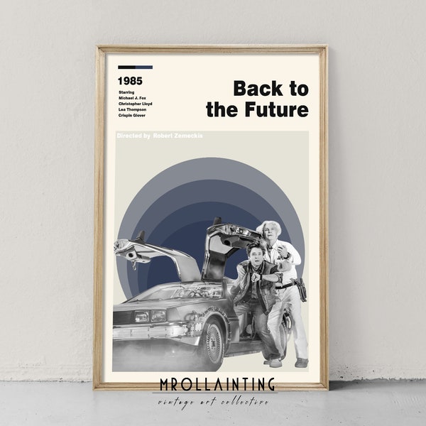 BACK to the FUTURE - Vintage Inspired Poster, Midcentury Modern Wall Art Print, Abstract Minimalist Wall Decor - Free Shipping