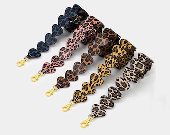 Vintage Leopard Shoulder Strap, Heart Purse Straps, Crossbody Bag Straps, Replaceable Straps, Leather Straps, Premium Gifts