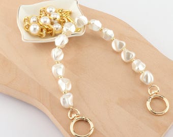 Cadena para bolso hecha a mano, accesorios para bolsos con perlas, correa versátil para bolso, correa reemplazable, correa de cadena para bandolera, regalos premium para niña.