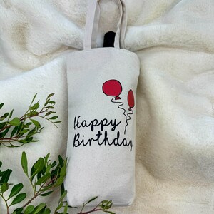 Flaschentasche als Geschenk Happy Birthday /  Weinflaschentasche zum Geburtstag / Weinbeutel / Flaschenverpackung / Weinflaschenverpackung
