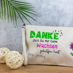 Farewell gift to educator with saying &quot;Thank you for helping me grow&quot; Gift to childminder fabric bag