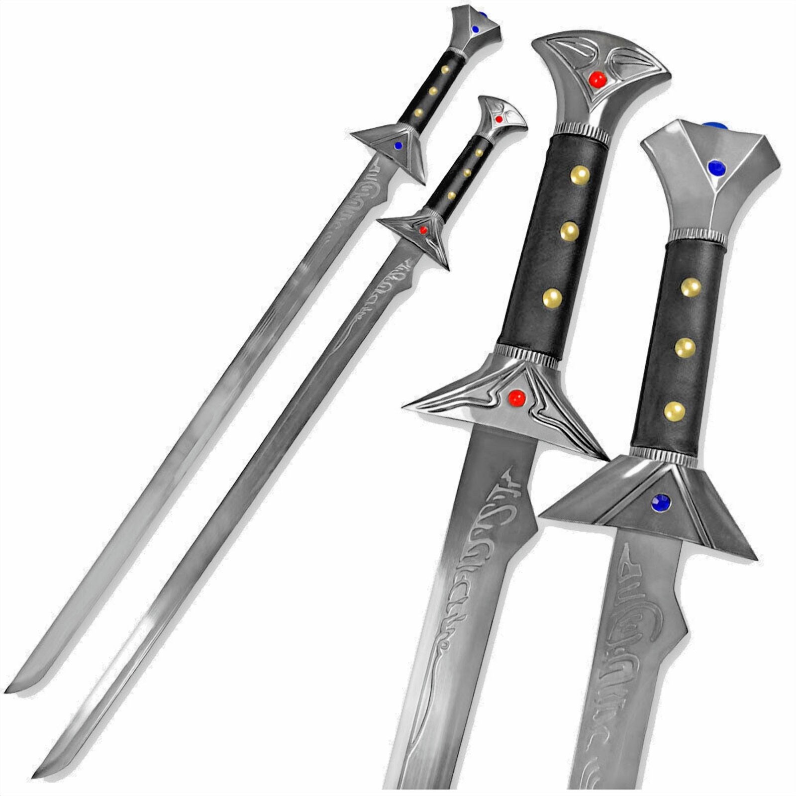 Fantasy Swords Bookmark Set Two Golden Finished Wood Veneer Sword Bookmarks  