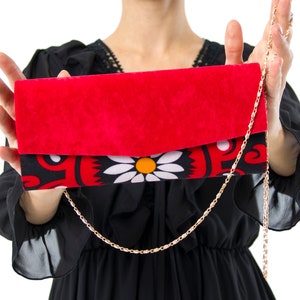 Silk Ikat and Velvet Clutch - 100% Hand-Woven Handmade Uzbek Handbag