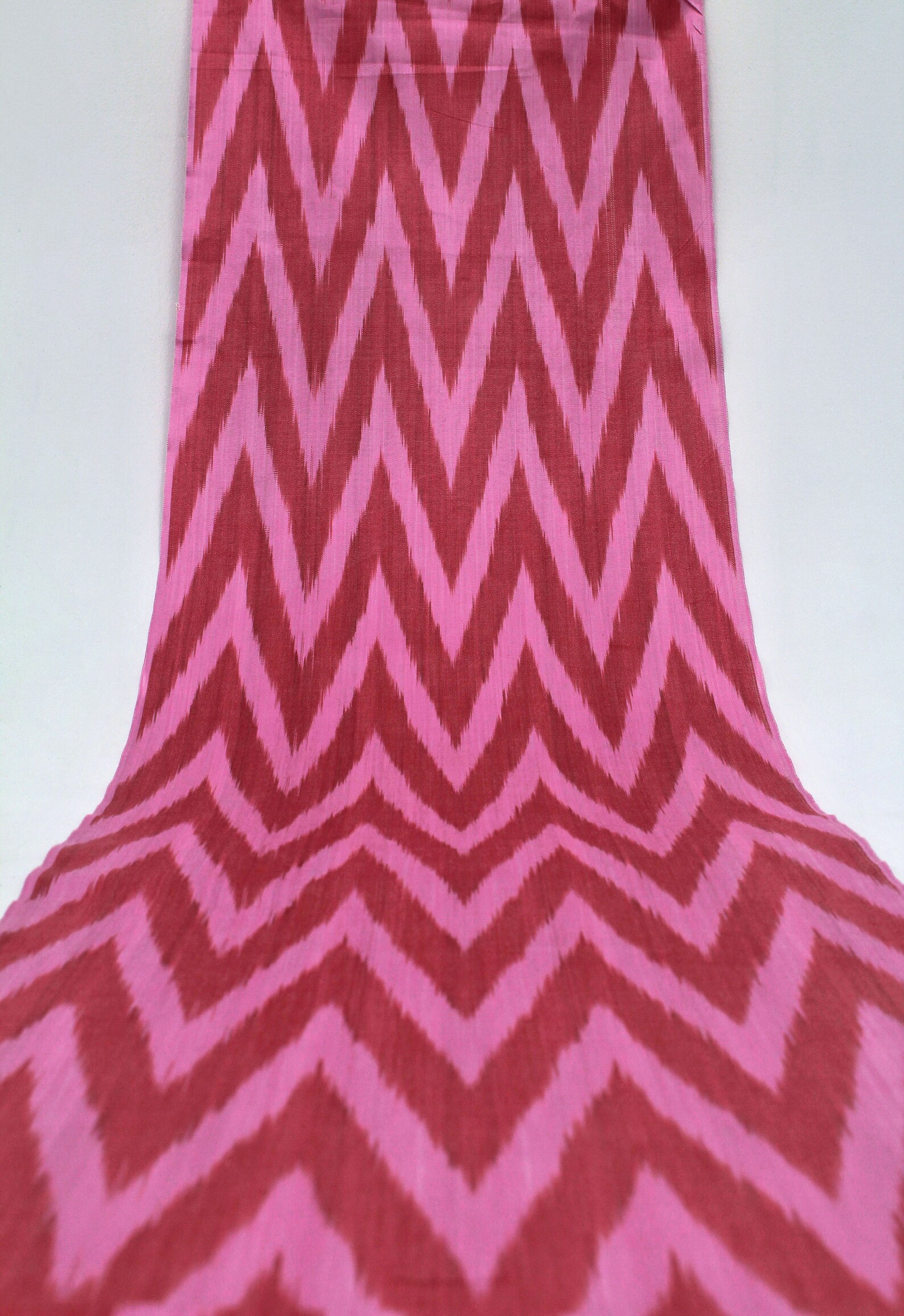 Pink and Red Cotton Ikat Fabric Traditional Ikat Pure Cotton Fabric