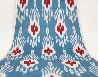 Silk Ikat Fabric - Hand-Woven Natural Uzbek Ikat Fabric by the Yard (Adras Silk Ikat)