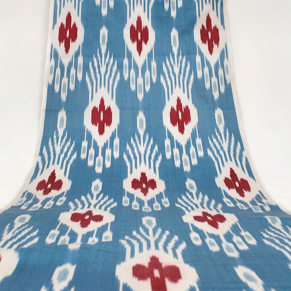 Silk Ikat Fabric - Hand-Woven Natural Uzbek Ikat Fabric by the Yard (Adras Silk Ikat)