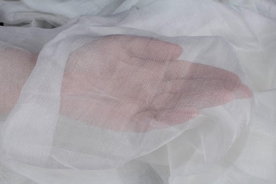 Pure Margilan Silk Gauze / Scrim Fabric - Undyed White Margelan Uzbek 100% Silk Material by Metre, for Nuno Felting, Silk Scarve, Sewing