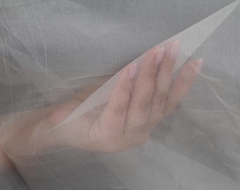 Pure Organza Silk Fabric - 18 GSM Medium-Weight, Unbleached Undyed Margilan Silk, 100% Natural by the Yard for Decor, Fashion, Bridalwear