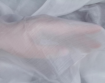 Original Margilan Excelsior / Pongee Pure Silk Fabric 18 GSM - Undyed White Margelan Uzbek Material by Metre, for Nuno Felting, Scarve Batik