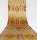 Gold and Red Silk Ikat Fabric - Boho Upholstery Material by Metre, Designer Dressmaking Textile product logo