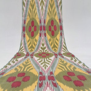Yellow and Green Cotton Ikat Fabric - Premium Ikat Pure Cotton Fabric, Boho Ikat Material, Ikat Cotton Fabric, Woven Ikat Textile