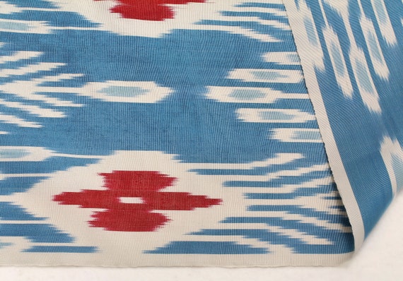 Ikat Drapery Fabric Blue And White Ikat Fabric, Printed Fabric, Blue