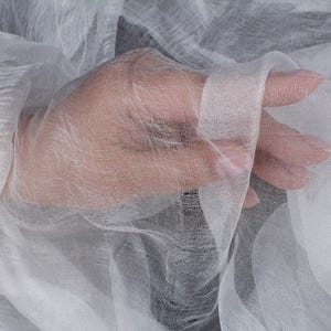 Pure Margilan Silk Gauze / Scrim Rarefied Sparse Fabric - Undyed White Margelan Uzbek 100% Silk Material for Nuno Felting by the Metre