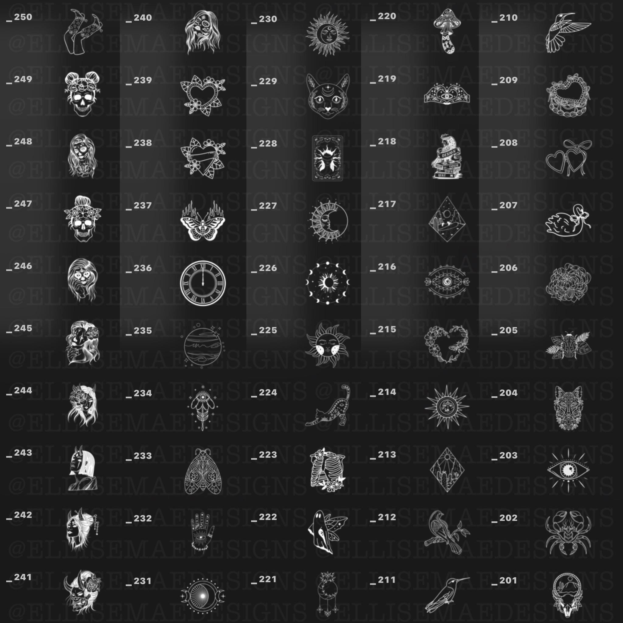 300 Patchwork Tattoo Designs for Procreate | Fine Line Flash Brush Set ...