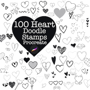 Procreate Pinselstifte Stempel Liebe Herzen Gekritzel Herz DigitalPlanner Minimalistisch Tattoo Stempel Pinsel Niedlich Digital Art Form Valentinstag Procreate