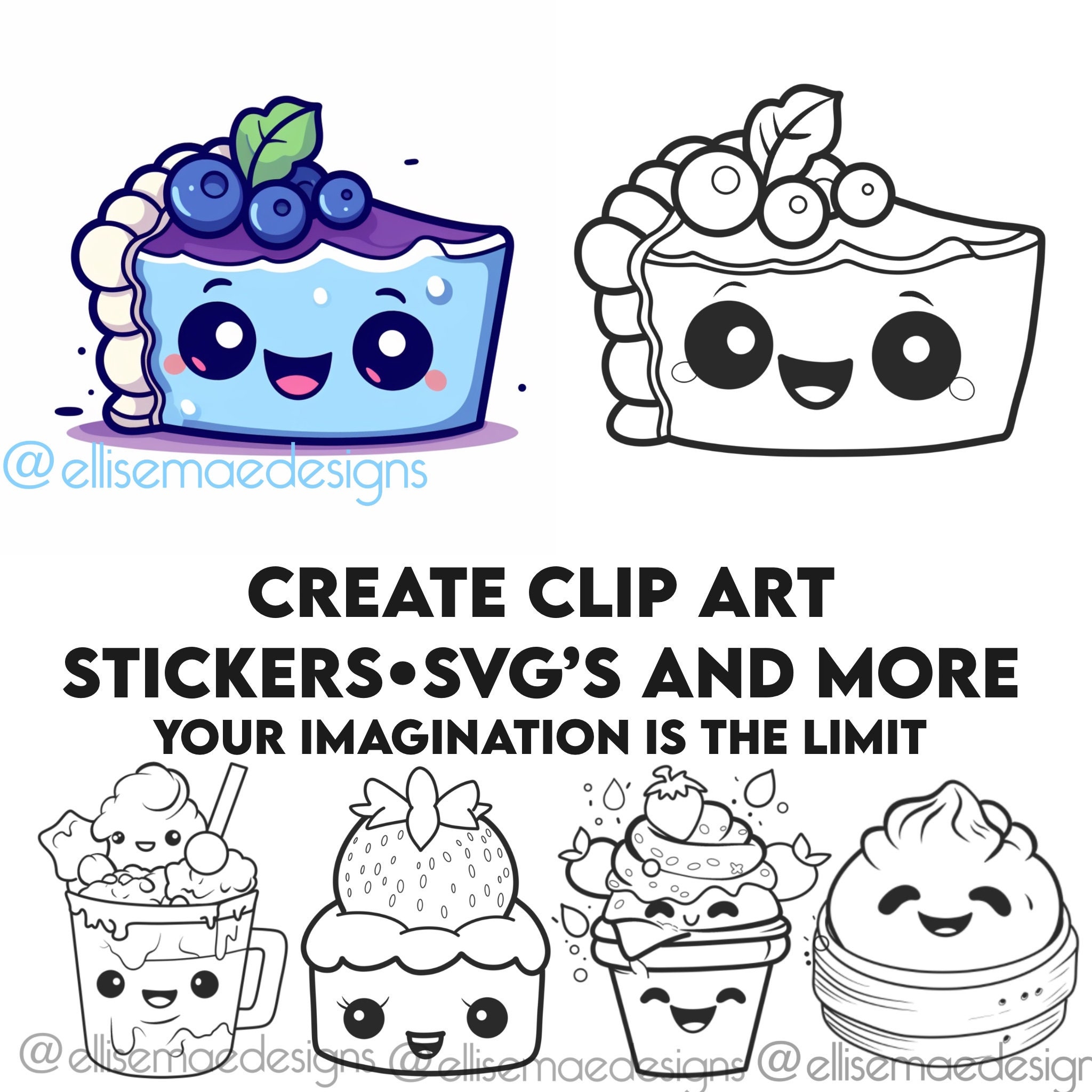 100 Procreate Brushes Stamps • Food Items Kawaii Art • Digital Download ...