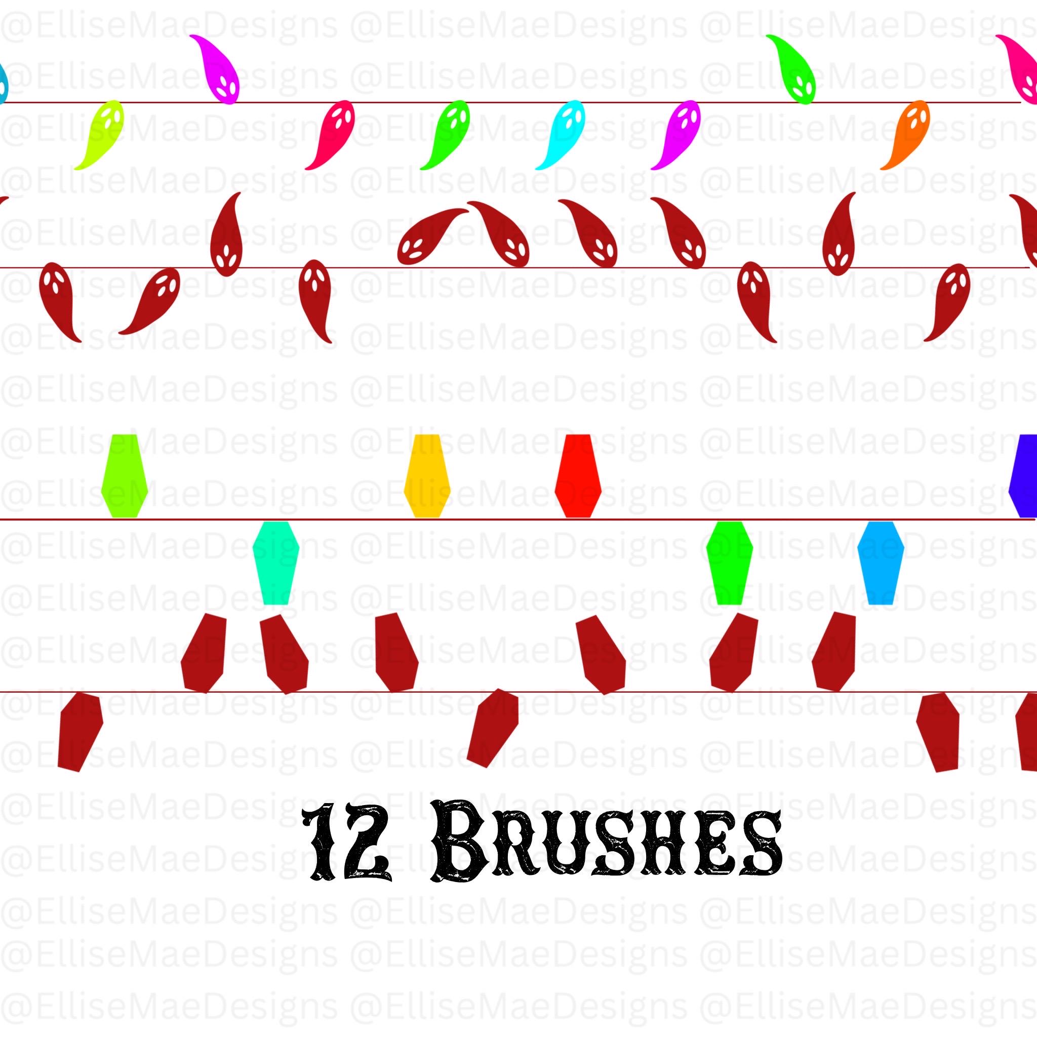 Creepy Christmas Procreate Stamps | Gothic Holiday Brush Set (digital ...