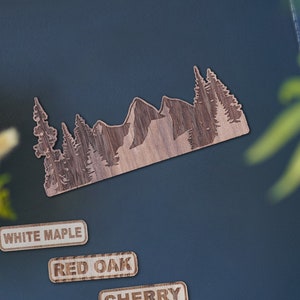 Wooden Sticker | Wood Sticker | Mountain Sticker | Wood Decal | Eco Friendly Sticker | Sustainable Gift | Car Sticker | Outdoor Decor | 1