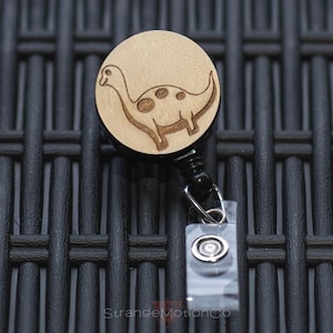 Dinosaur Badge Reel | Badge Reel | Long Neck Badge Holder | Work Accessories | Nurse Gift | Custom ID Badge | Dinosaur Themed Work Badge | 6
