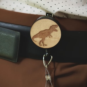 Dinosaur Badge Reel | T-Rex Badge Reel | T Rex Badge Holder | Dinosaur Work Accessory | Custom ID Badge | Tyrannosaurus Rex Work Badge | 34