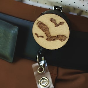 Birds Badge Reel | Flying Bird Badge Reels | Animal Badge Holder | Bird art | Work Accessories | Custom ID Badge | Unique Work Badge | 29