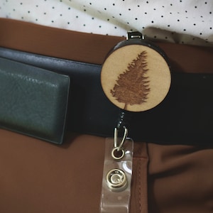 Fir Tree Badge Reel | Tree Badge Reels | Outdoor Badge Holder | Work Accessories | Nature Gifts | Custom ID Badge | Unique Work Badge | 27
