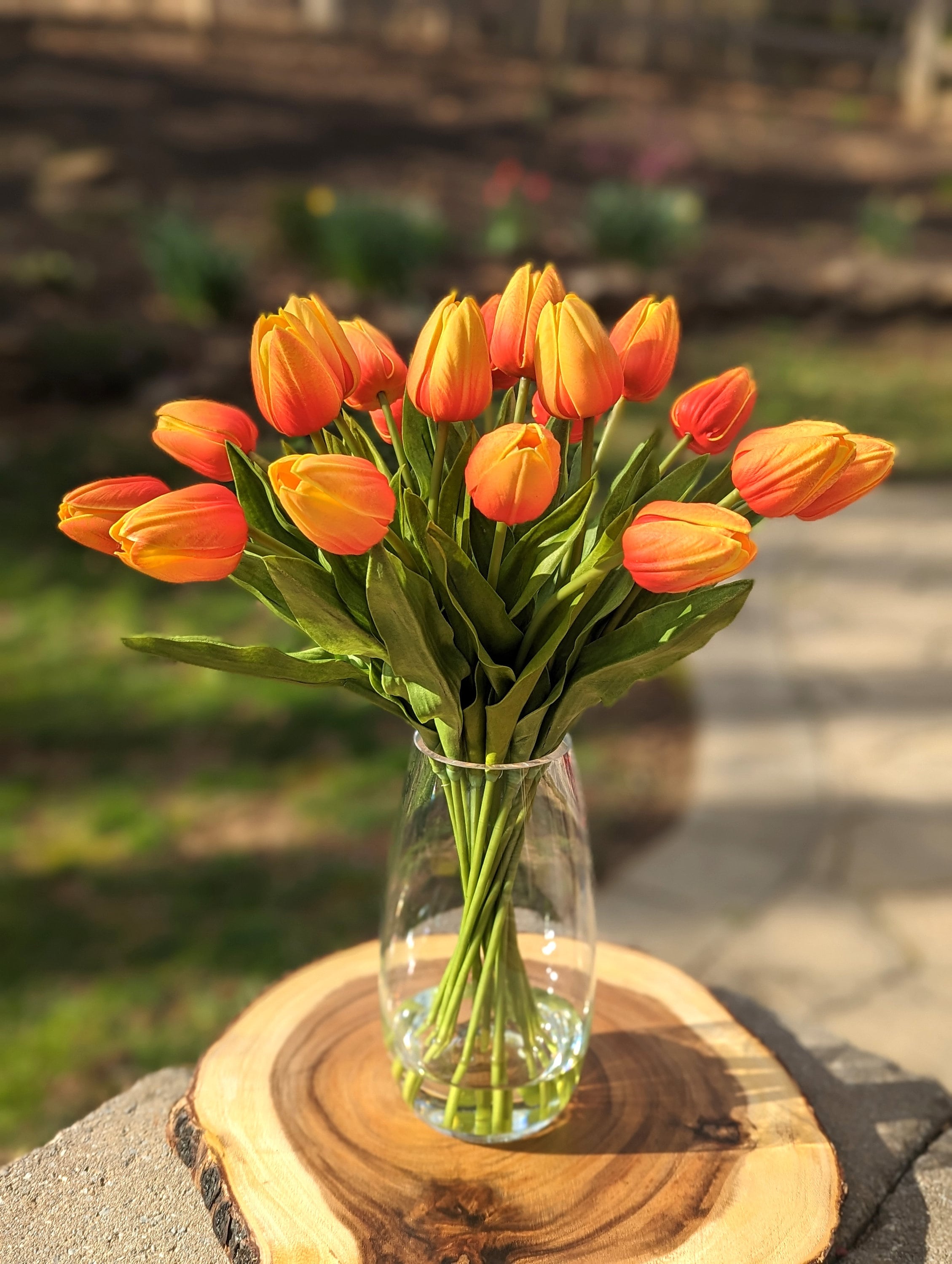 Orange Tulip Real Touch Flowers In Faux Water 19 Tulip Flower orange-tulip-real-touch-flowers-in-faux-water-19-tulip-flower