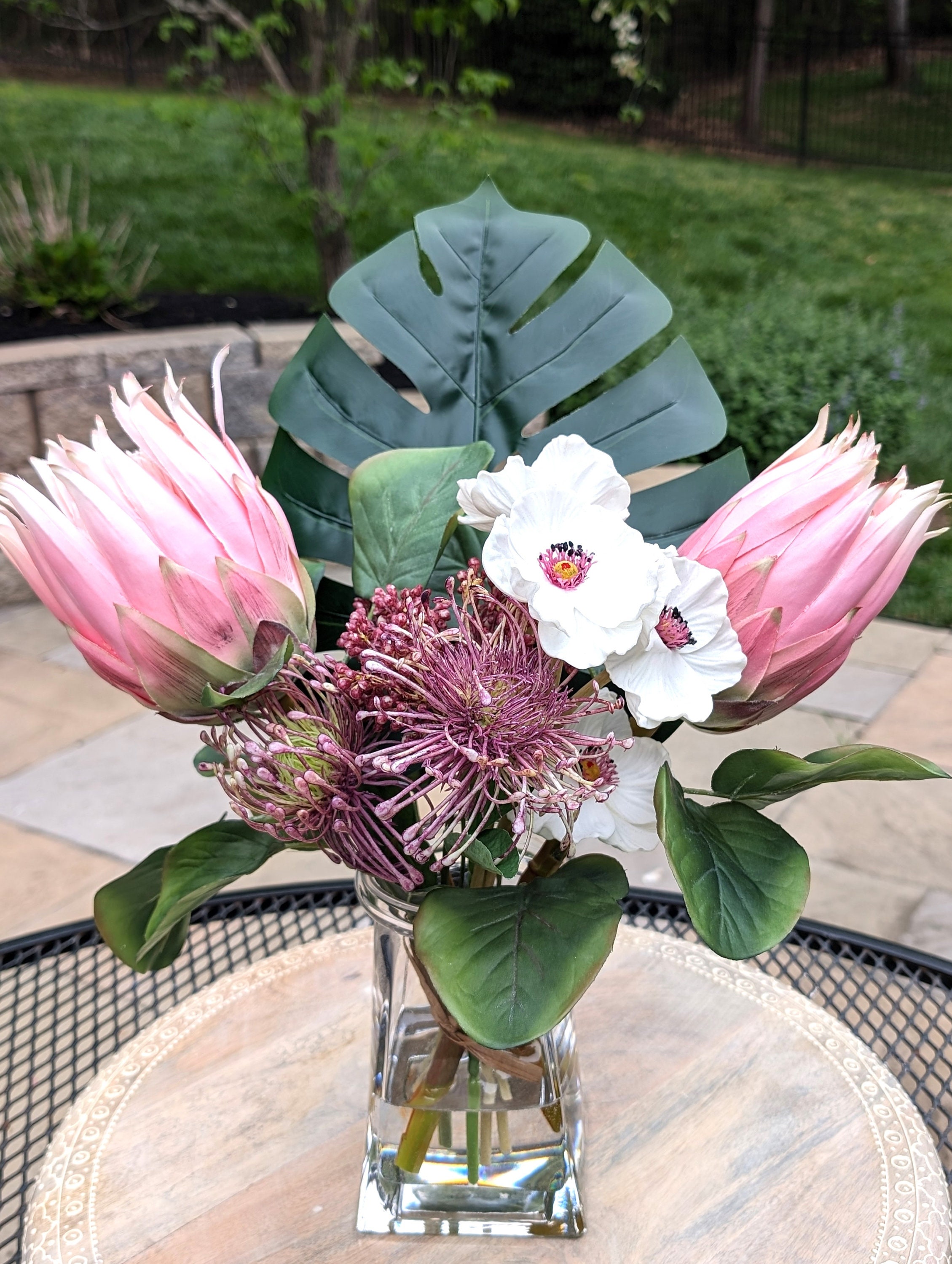 Faux Protea Native Mix Vase