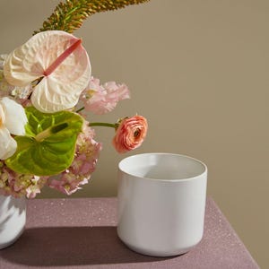 Ceramic White Matte Pot | 4.75 Inch Contemporary Planter| Vase| Home Accents