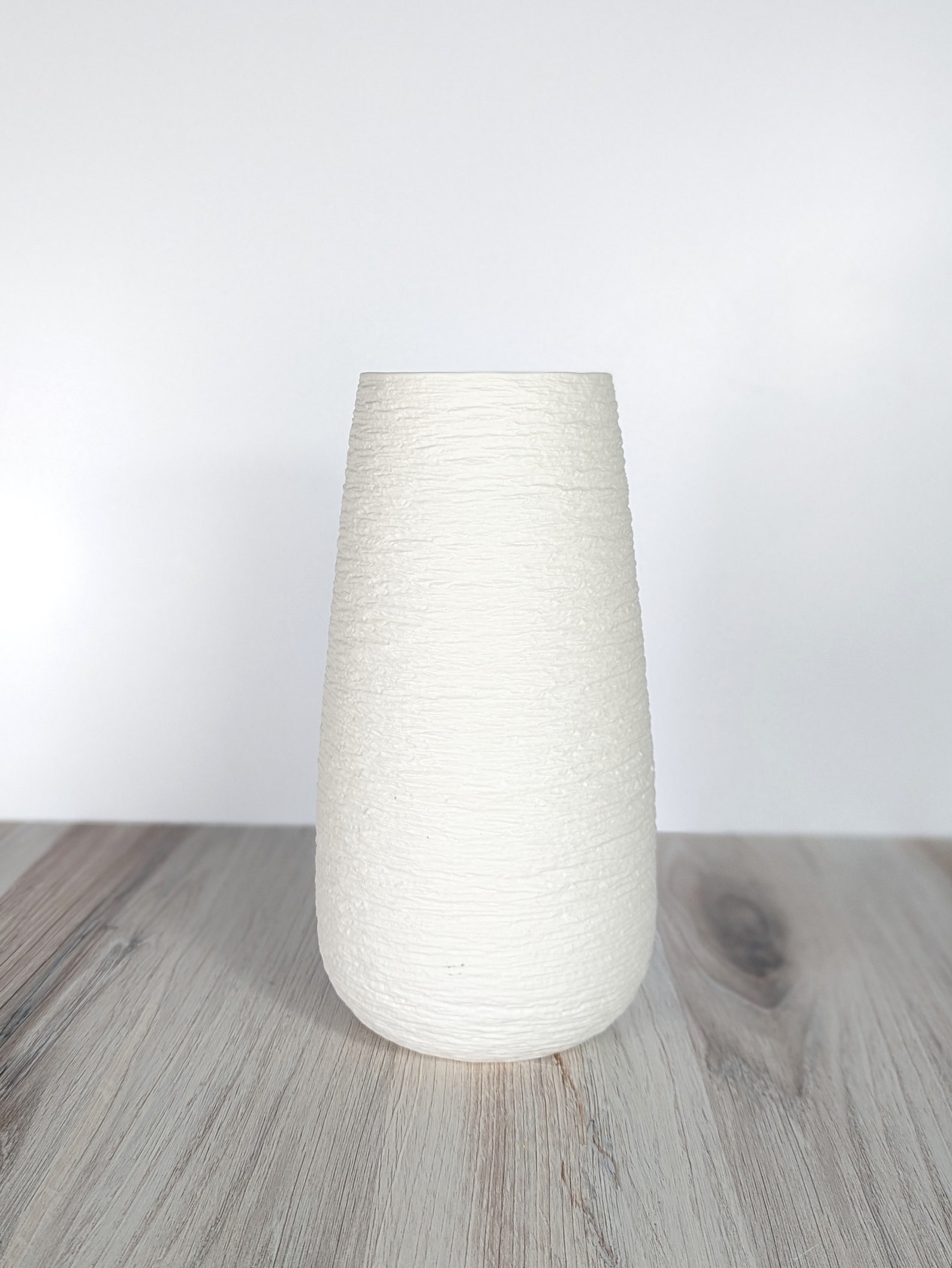 White Textured Ceramic Vase: Home Decor Accents