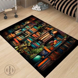 Reading Room Decor, Library Rug, Books Shelf Rug, Bookshelves Rug, Old Library Rug, Literature Rug, Education Rug, Reading Rug, image 2