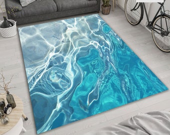 Blauer Ozean Wellen Teppich, Blauer Ozean Welle Teppich, Blauer Ozean Illustrationsteppich, Blauer Ozean Teppich, Einweihungsparty