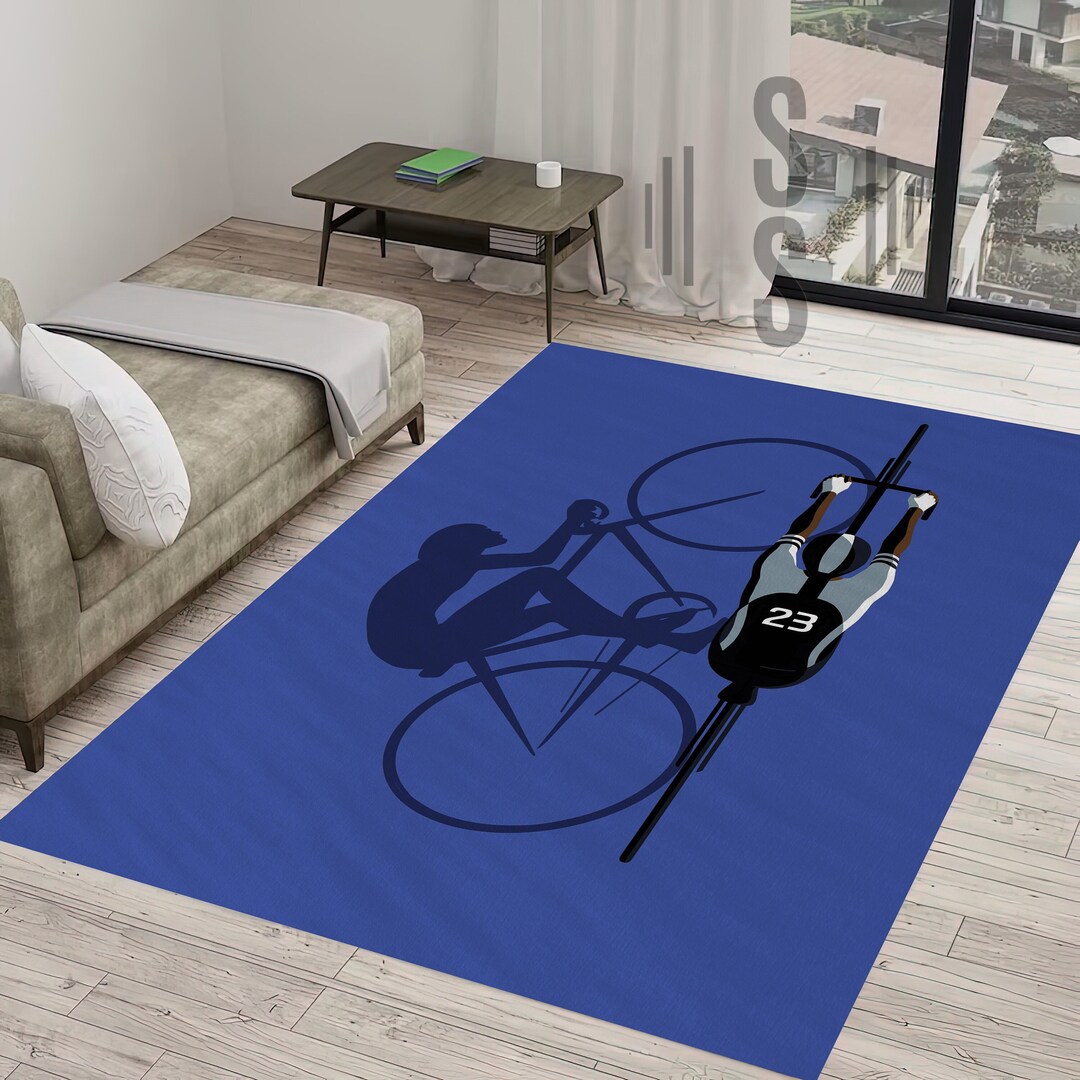 Bike Carpet, Geometric Bicycle, Design Rug, Custom Rug, Bicycle Rugs
