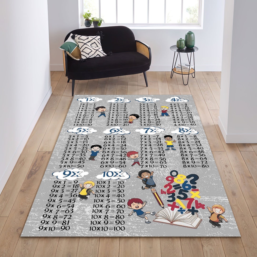 Multiplication Table Kid's Rug, Kids Play Carpet, Learning Rug,city ...