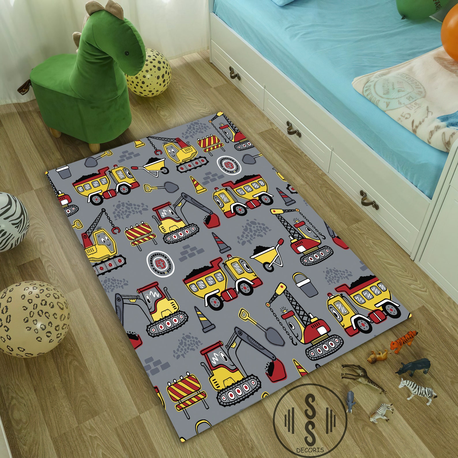 Construction Rug, Construction Modern Nursery Decor, Construction