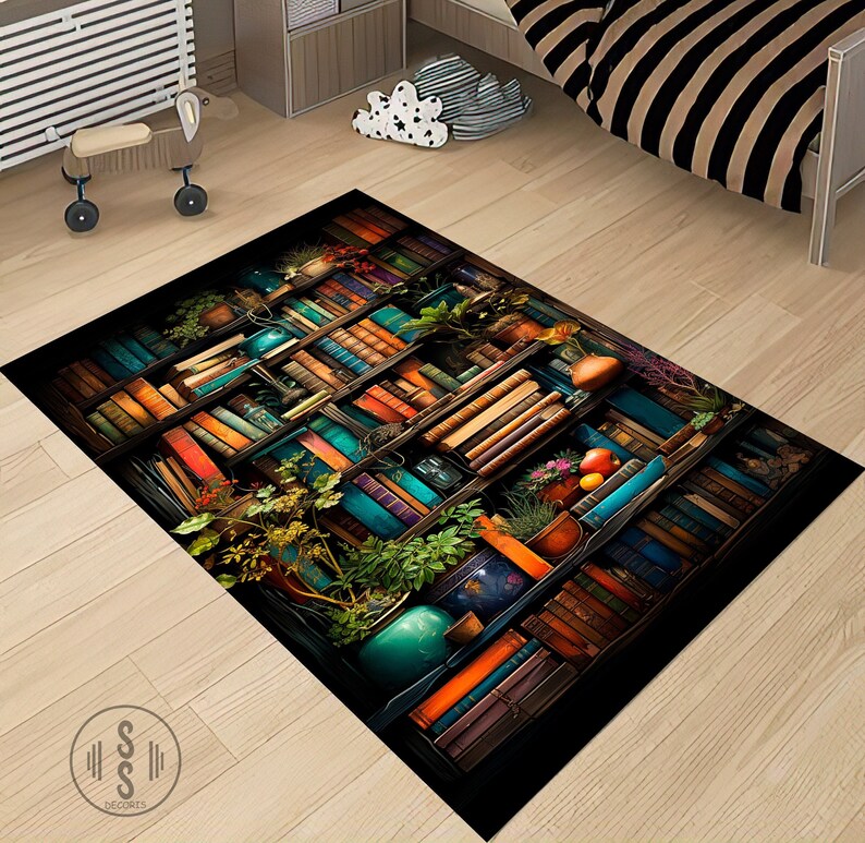 Reading Room Decor, Library Rug, Books Shelf Rug, Bookshelves Rug, Old Library Rug, Literature Rug, Education Rug, Reading Rug, image 2