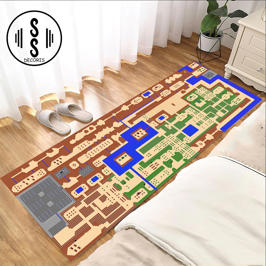 Zelda Map Rug, Legend of Zelda Map Rug, Game Map Rug, Map Decor, Zelda