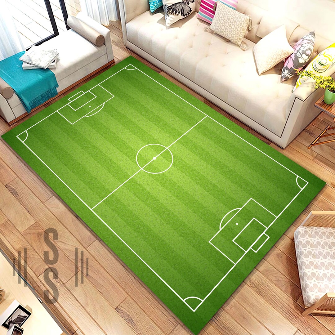 Green Soccer Field Rug, Football Field Rug, Sport Rug, Sport, Fan Clup