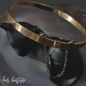 Gold Bangle Bracelet - Vintage Rolled Gold Bangle for Women