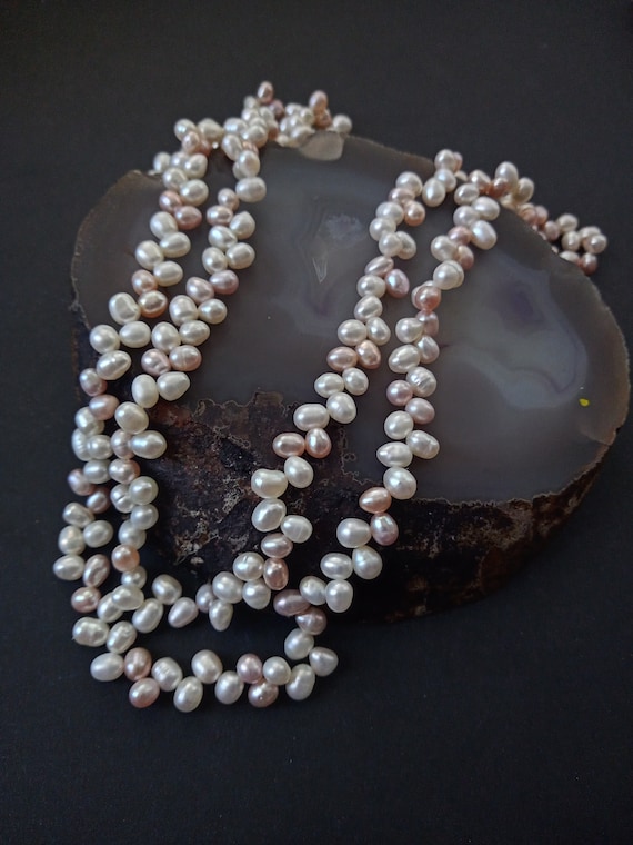 Vtg genuine pearl multistrand necklace