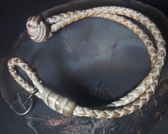 Silver Leather Bracelet for Women by Bottega Veneta