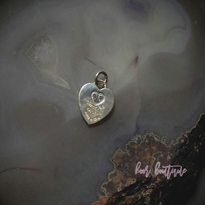 Vtg Silver Princess Diana Heart Pendant